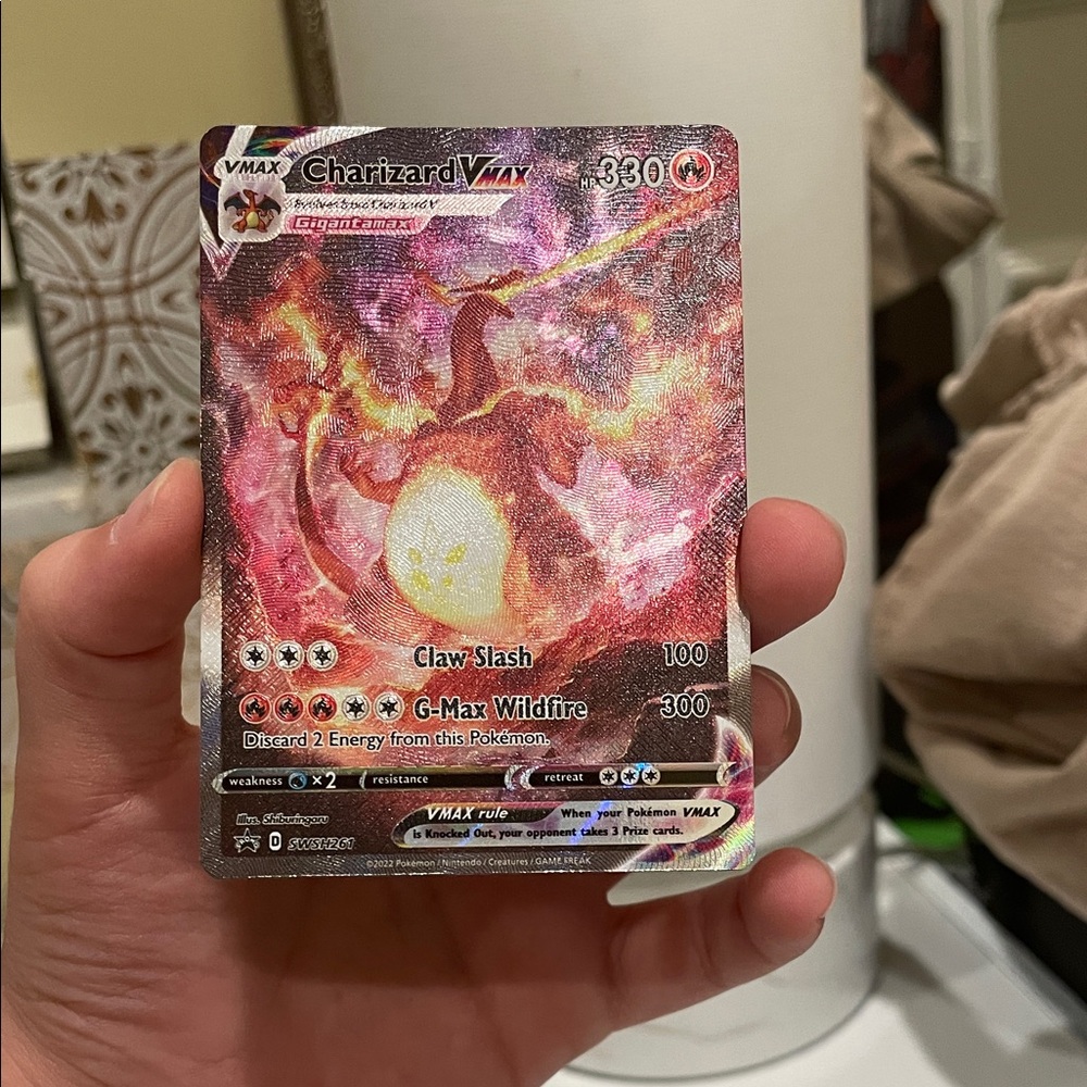 Charizard VMAX Trading Card - Red and Gold